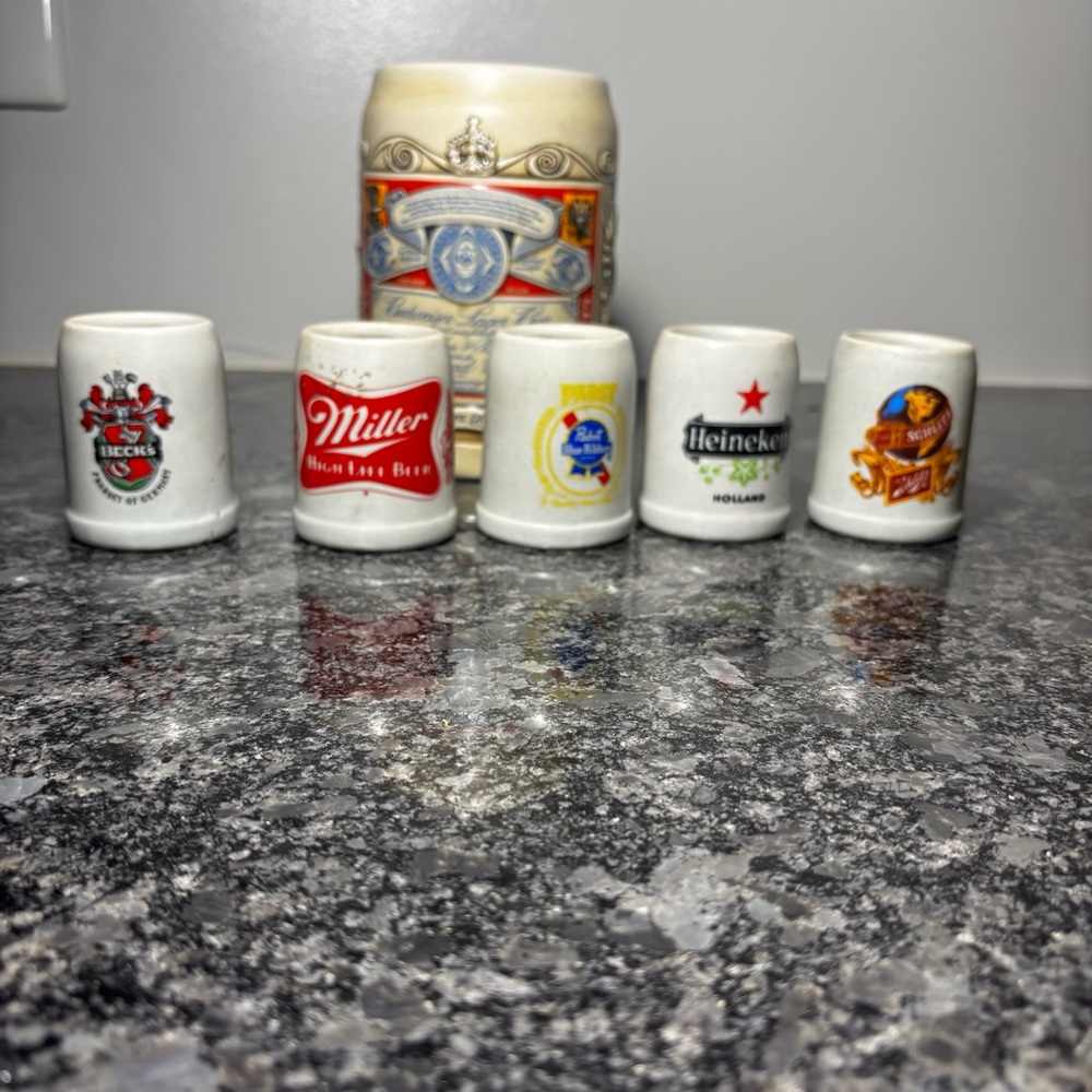 Mini Beer Stein Collection with Logos